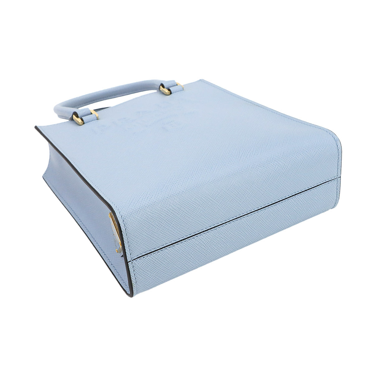 2way Hand Shoulder Bag Saffiano Leather Blue 1BA333 Purse