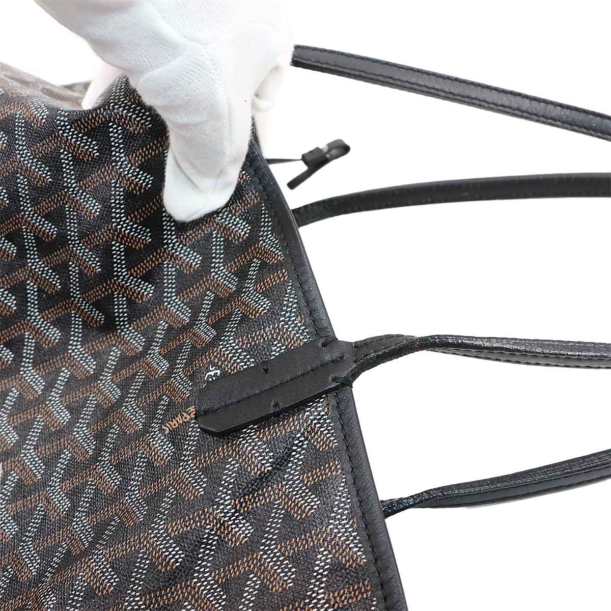 Saint Louis GM Tote Bag PVC Leather Black Herringbone Unisex