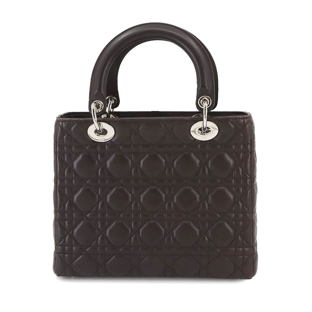 Lady Dior Medium Hand Shoulder Bag Leather Brown