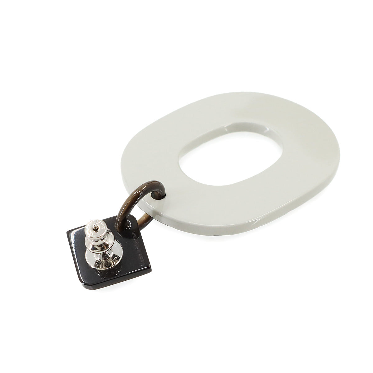 Isthme Ism Pop Check Earrings Buffalo Horn Lacquer Wood