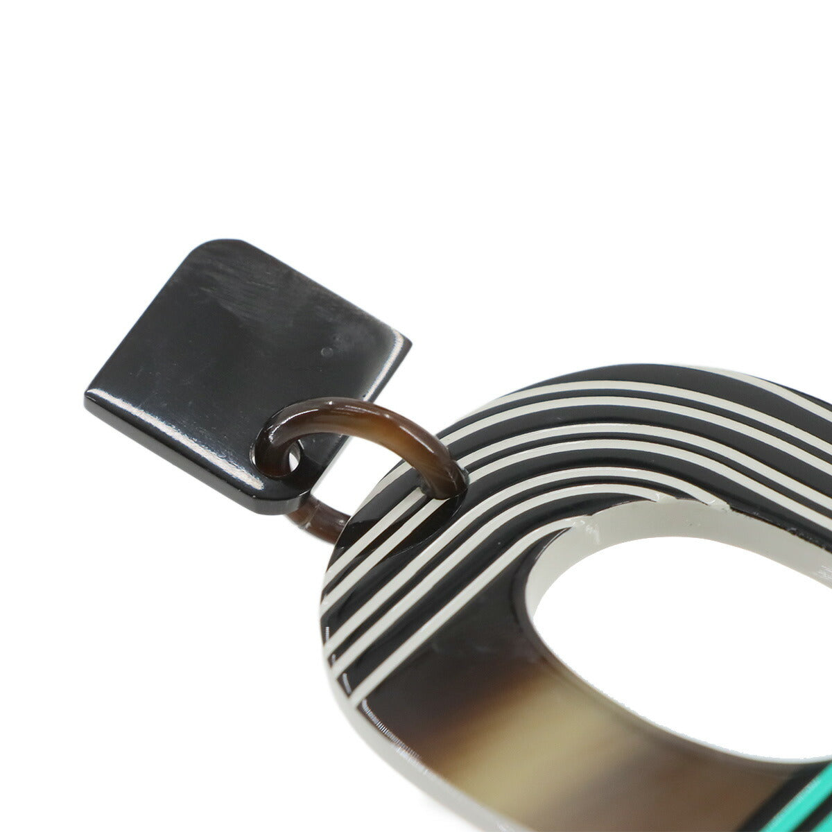 Isthme Ism Pop Check Earrings Buffalo Horn Lacquer Wood