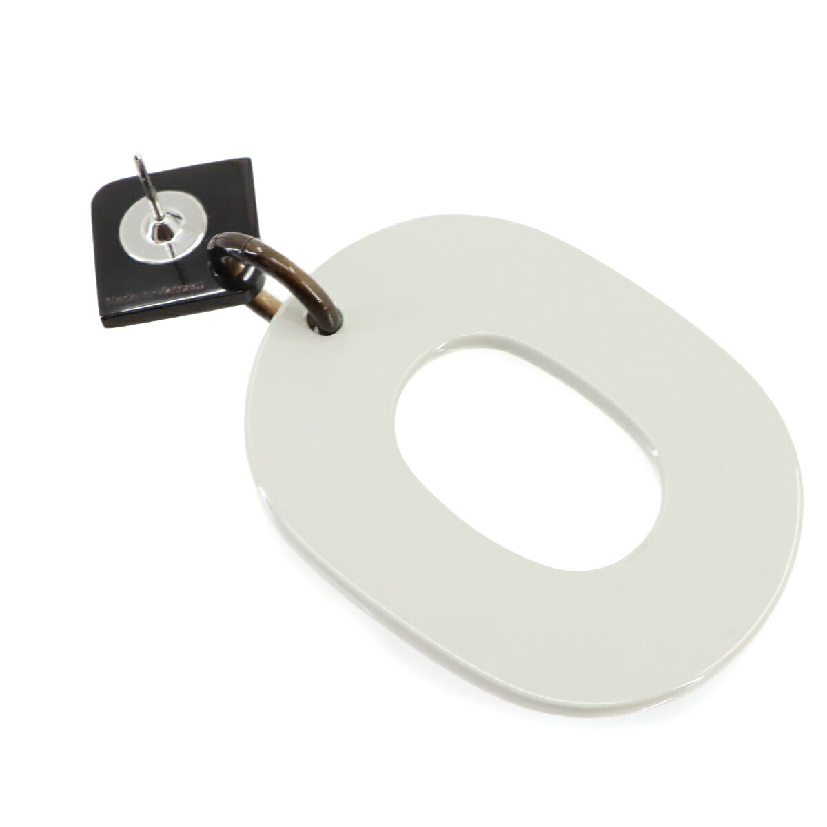 Isthme Ism Pop Check Earrings Buffalo Horn Lacquer Wood