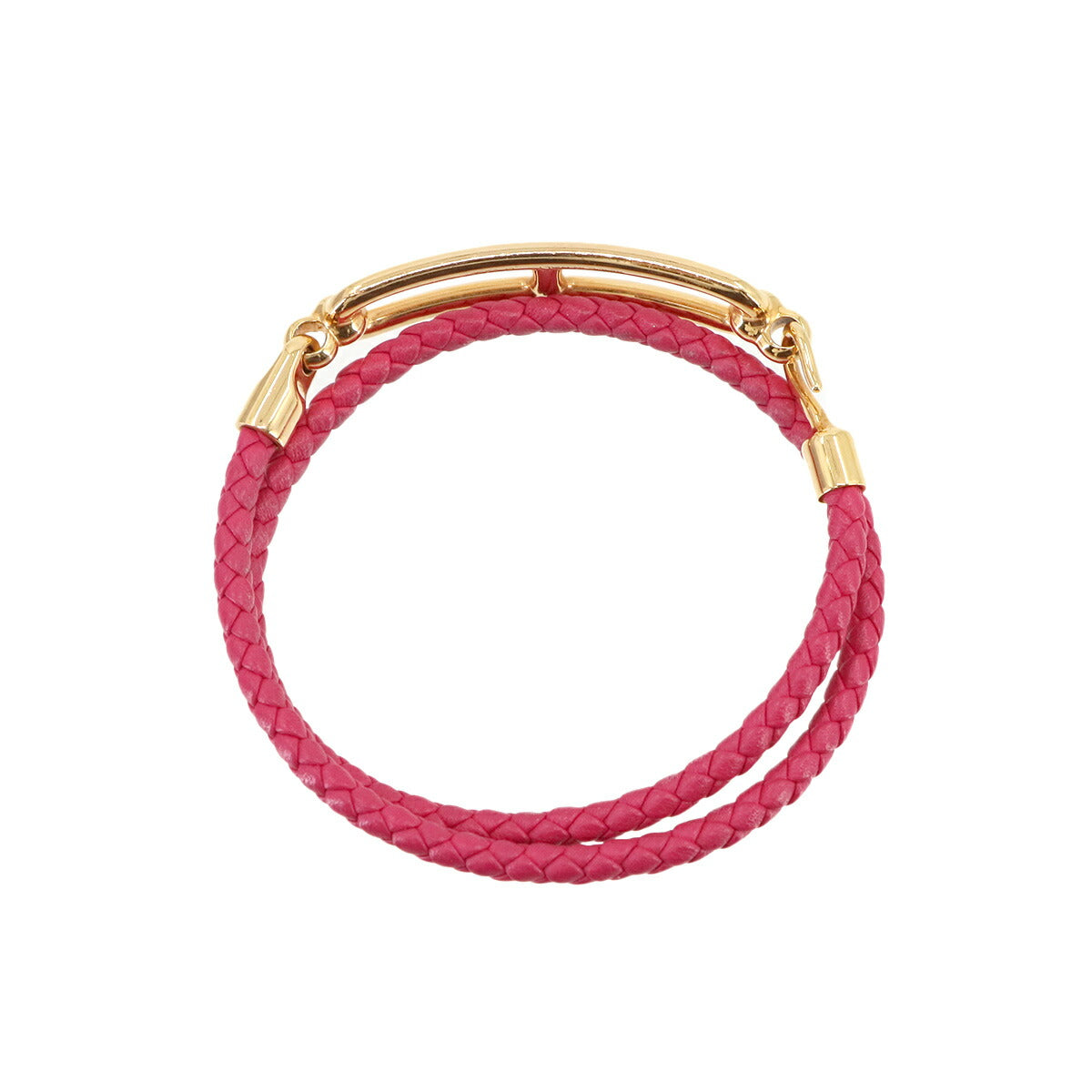 Roulis Double Tour Bracelet Leather Pink