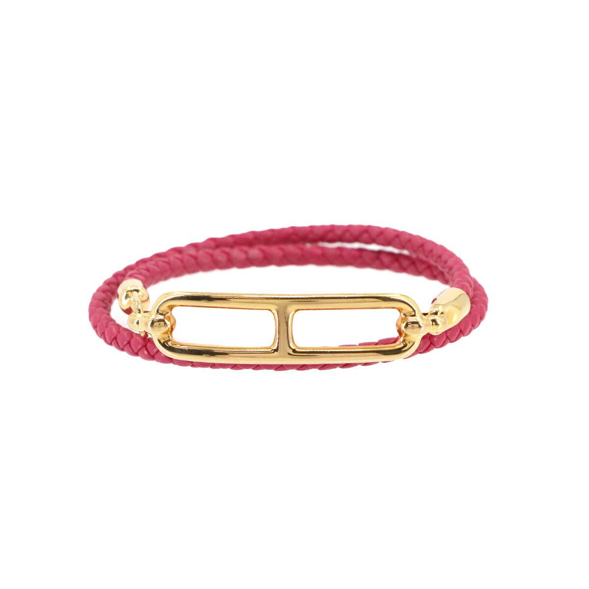 Roulis Double Tour Bracelet Leather Pink