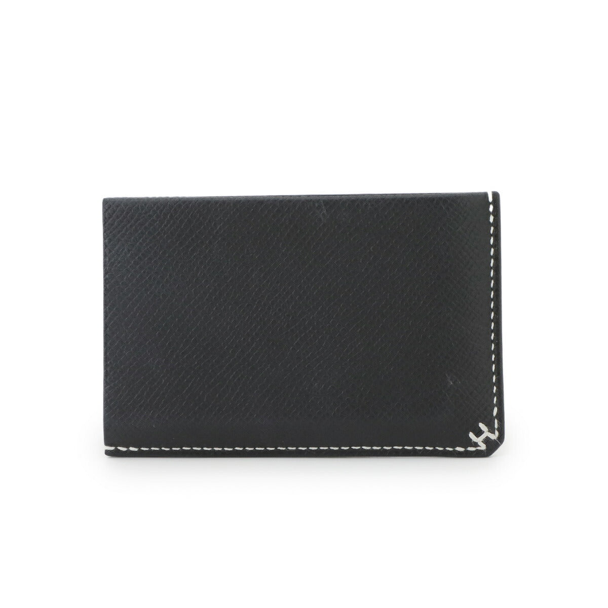 H Sellier Card Case Veau Epsom Black