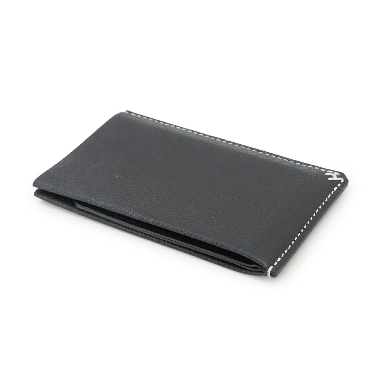 H Sellier Card Case Veau Epsom Black