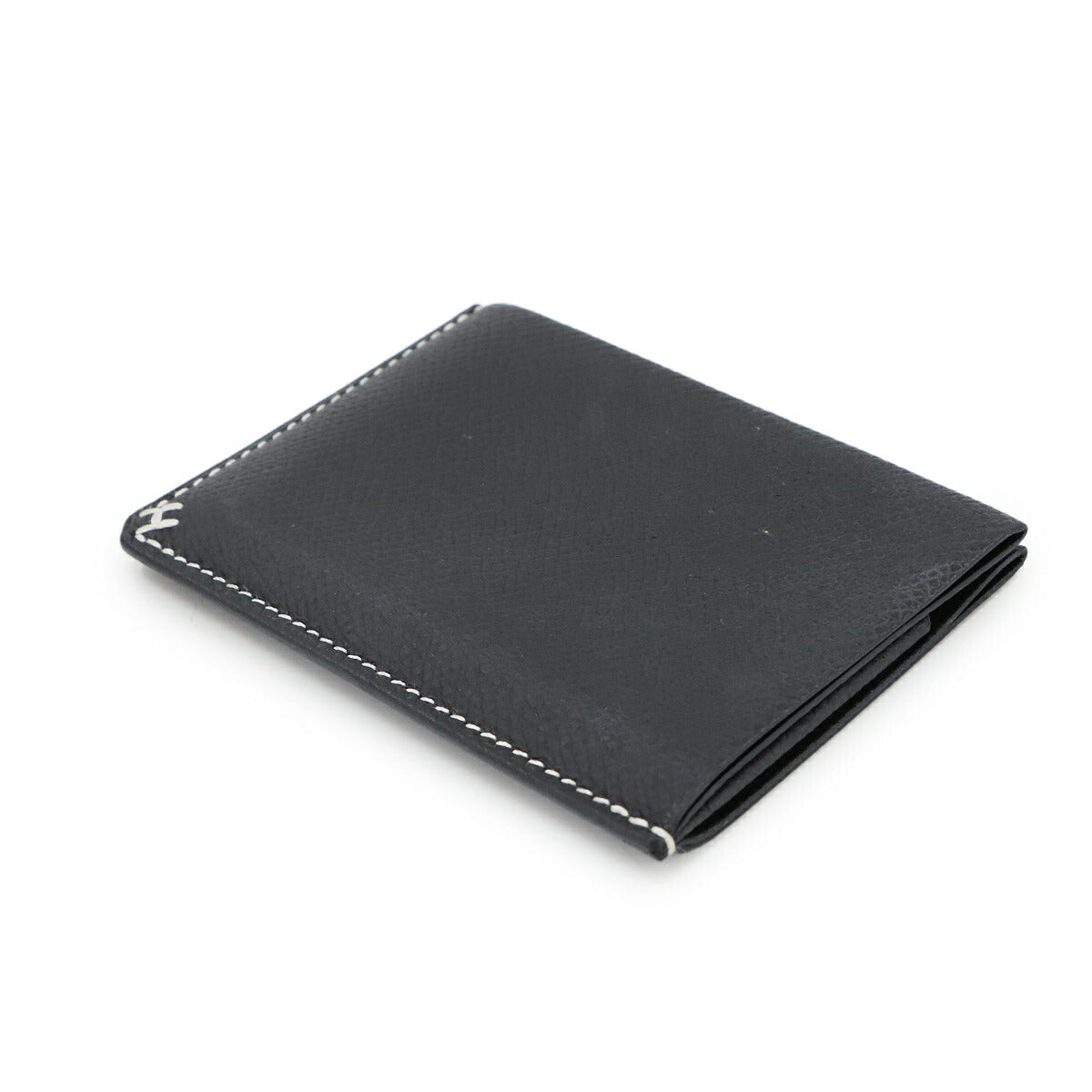 H Sellier Card Case Veau Epsom Black
