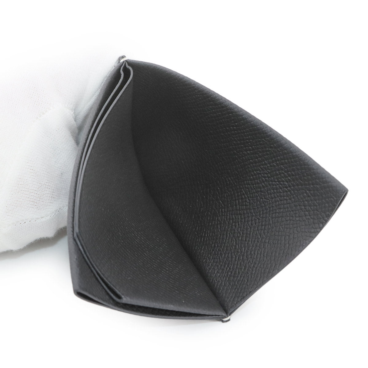 H Sellier Card Case Veau Epsom Black