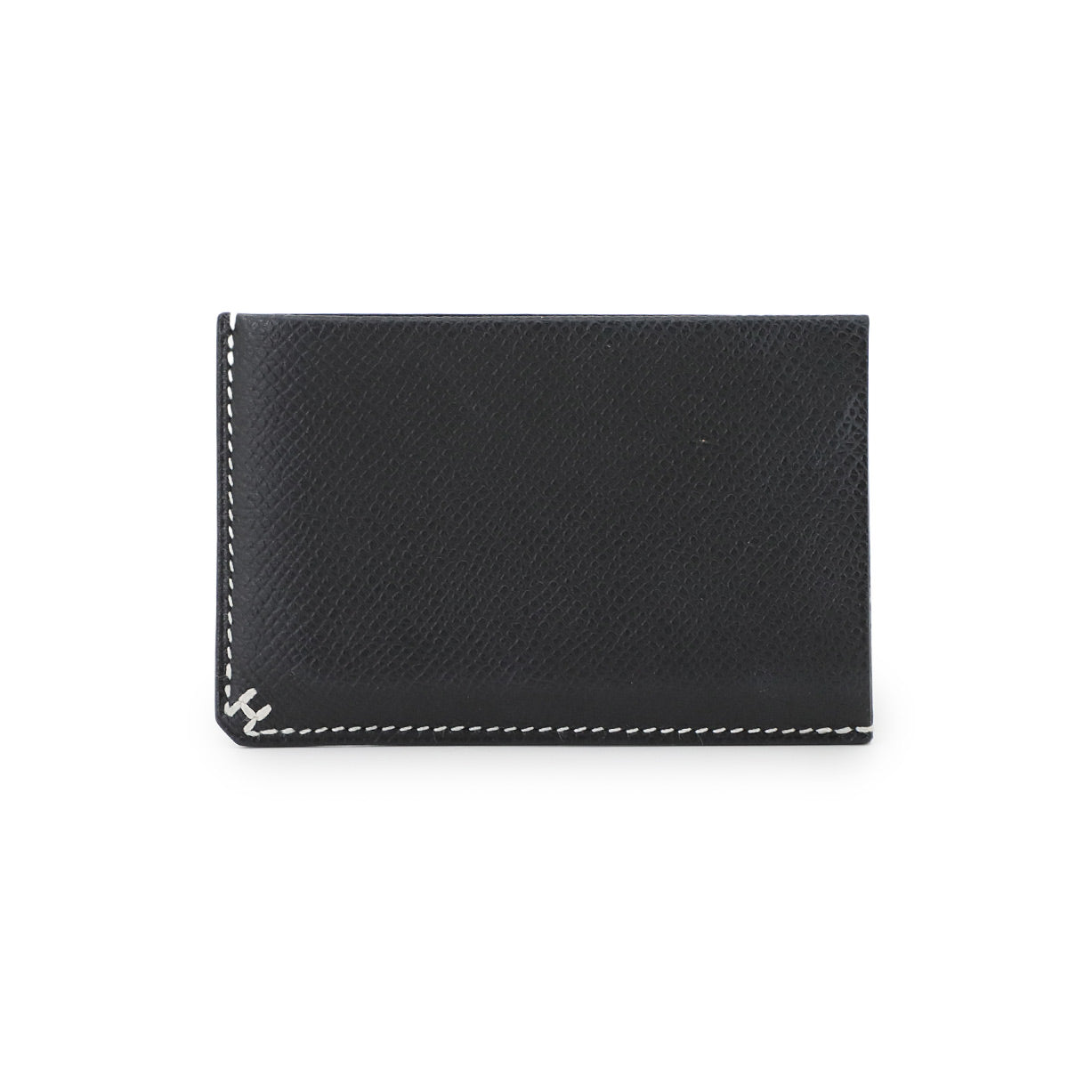 H Sellier Card Case Veau Epsom Black