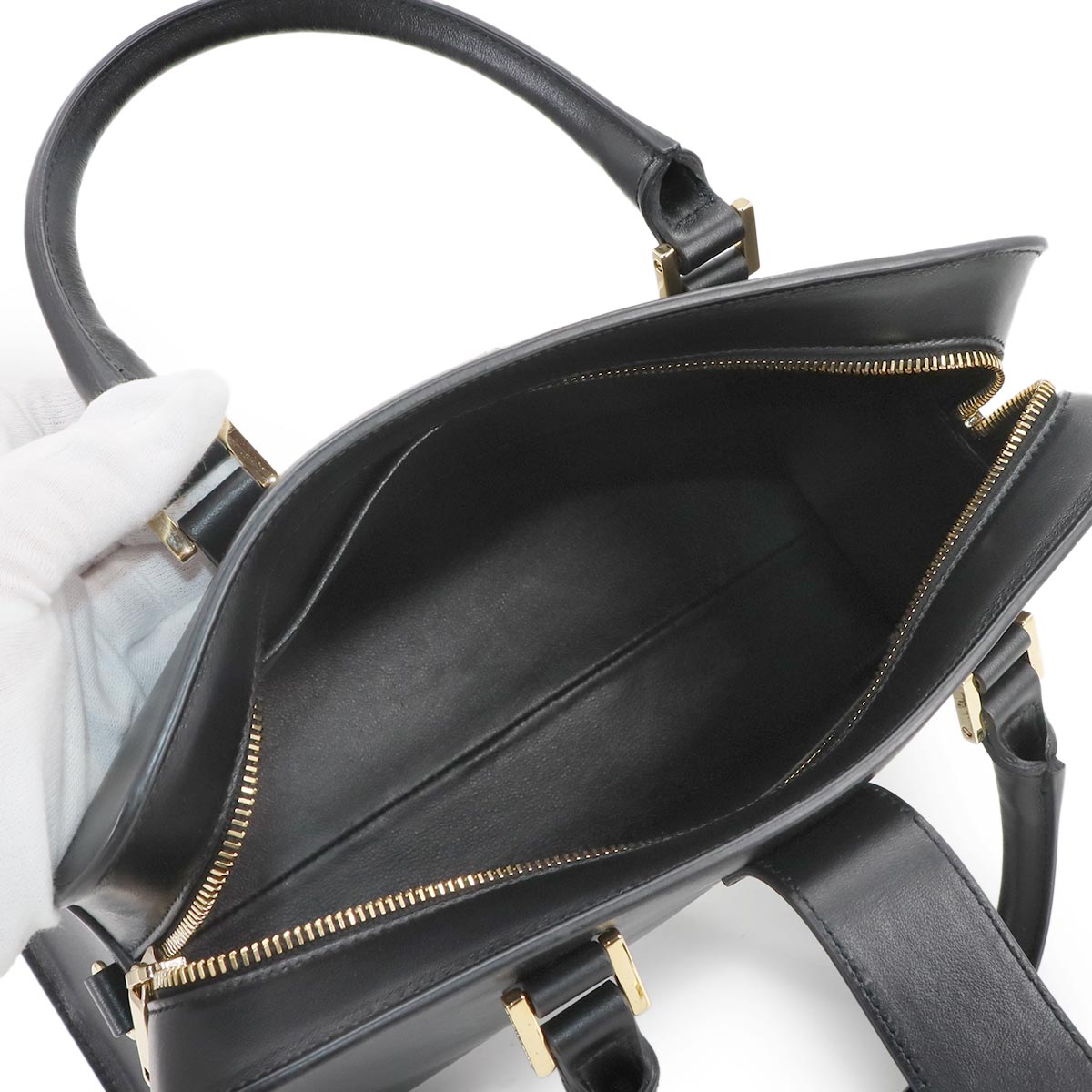 Cabas S Hand Shoulder Bag Leather Black 472469