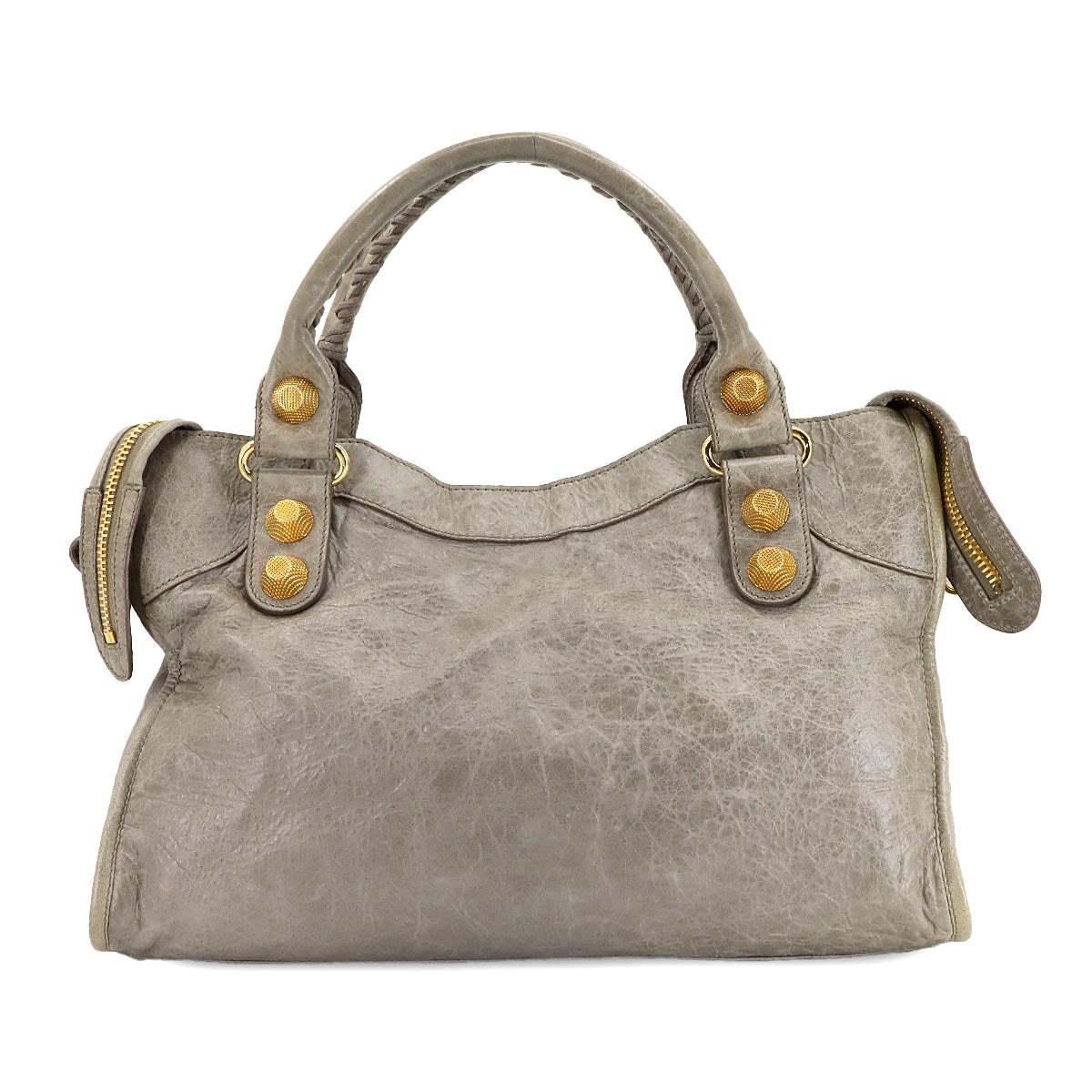 The Giant City Hand Shoulder Bag Leather Gray 173084