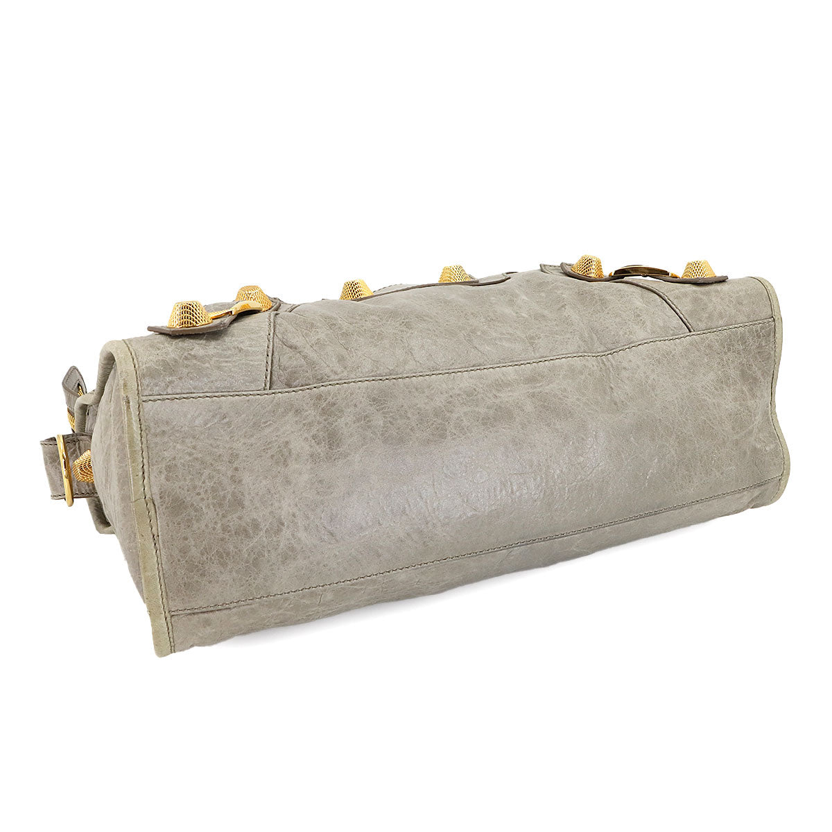 The Giant City Hand Shoulder Bag Leather Gray 173084