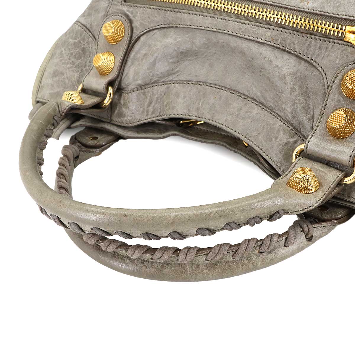 The Giant City Hand Shoulder Bag Leather Gray 173084