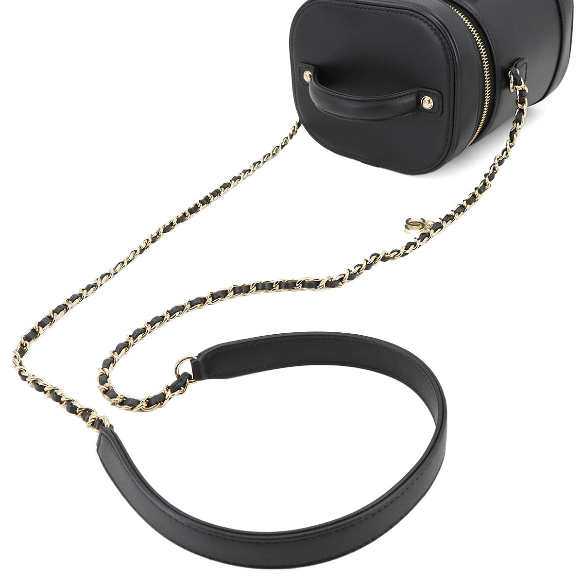 Vanity 2way Hand Chain Shoulder Bag Leather Black AS0323 Purse