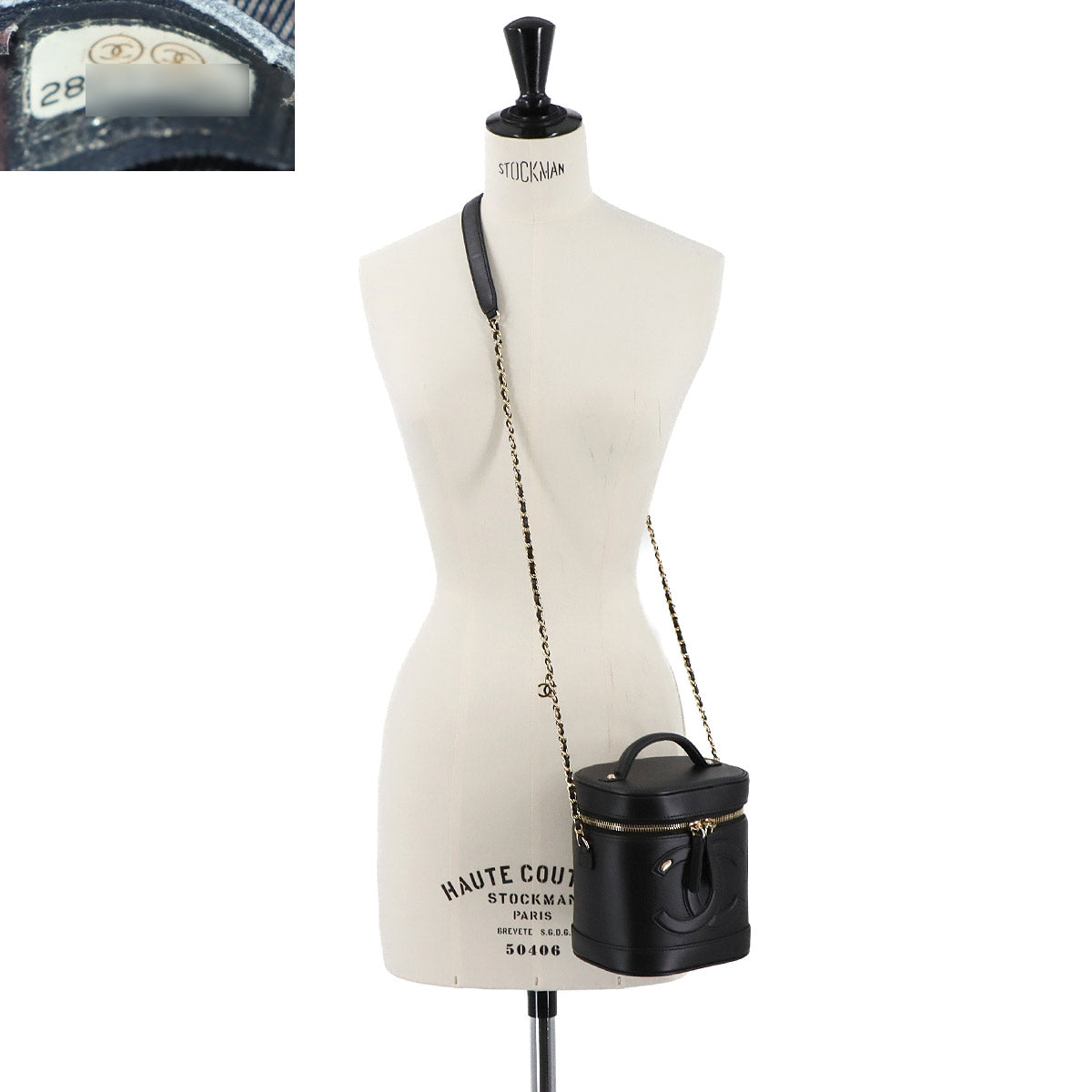 Vanity 2way Hand Chain Shoulder Bag Leather Black AS0323 Purse