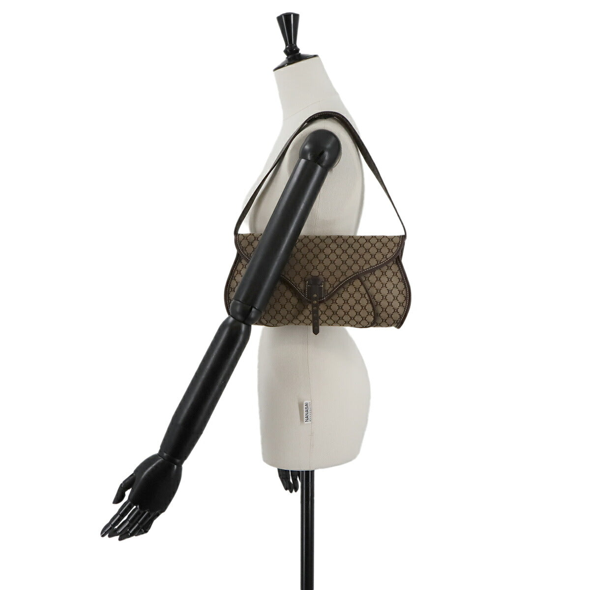 Macadam Shoulder Bag Leather Canvas Beige Brown Vintage Purse