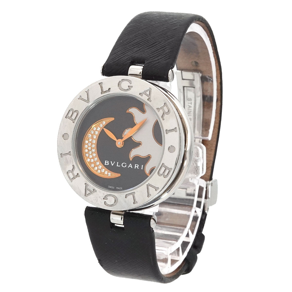 B-zero1 Sun & Moon BZ30S Diamond Black Dial Ladies