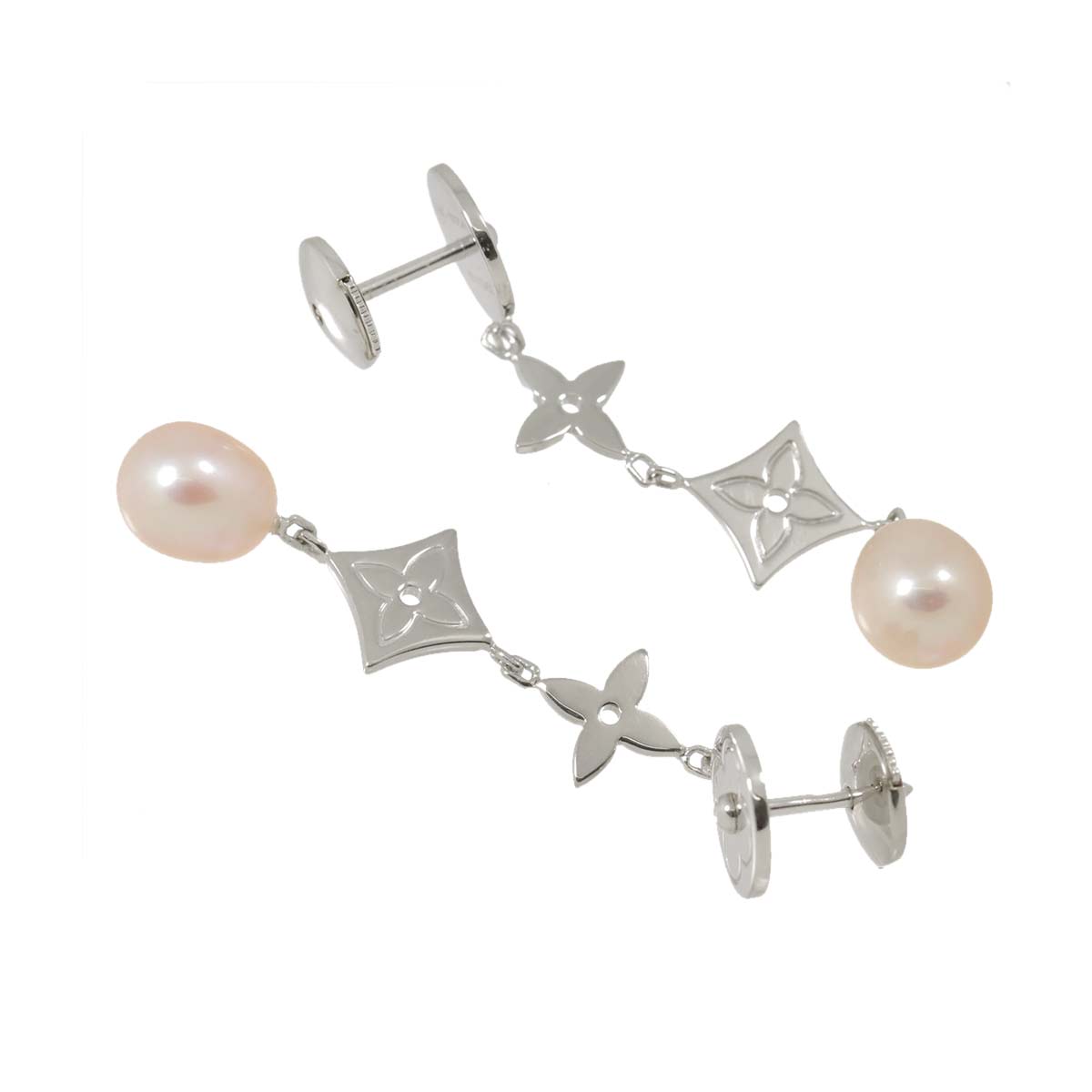 Freshwater cultured pearl Earring Pierced 18K WG 750
