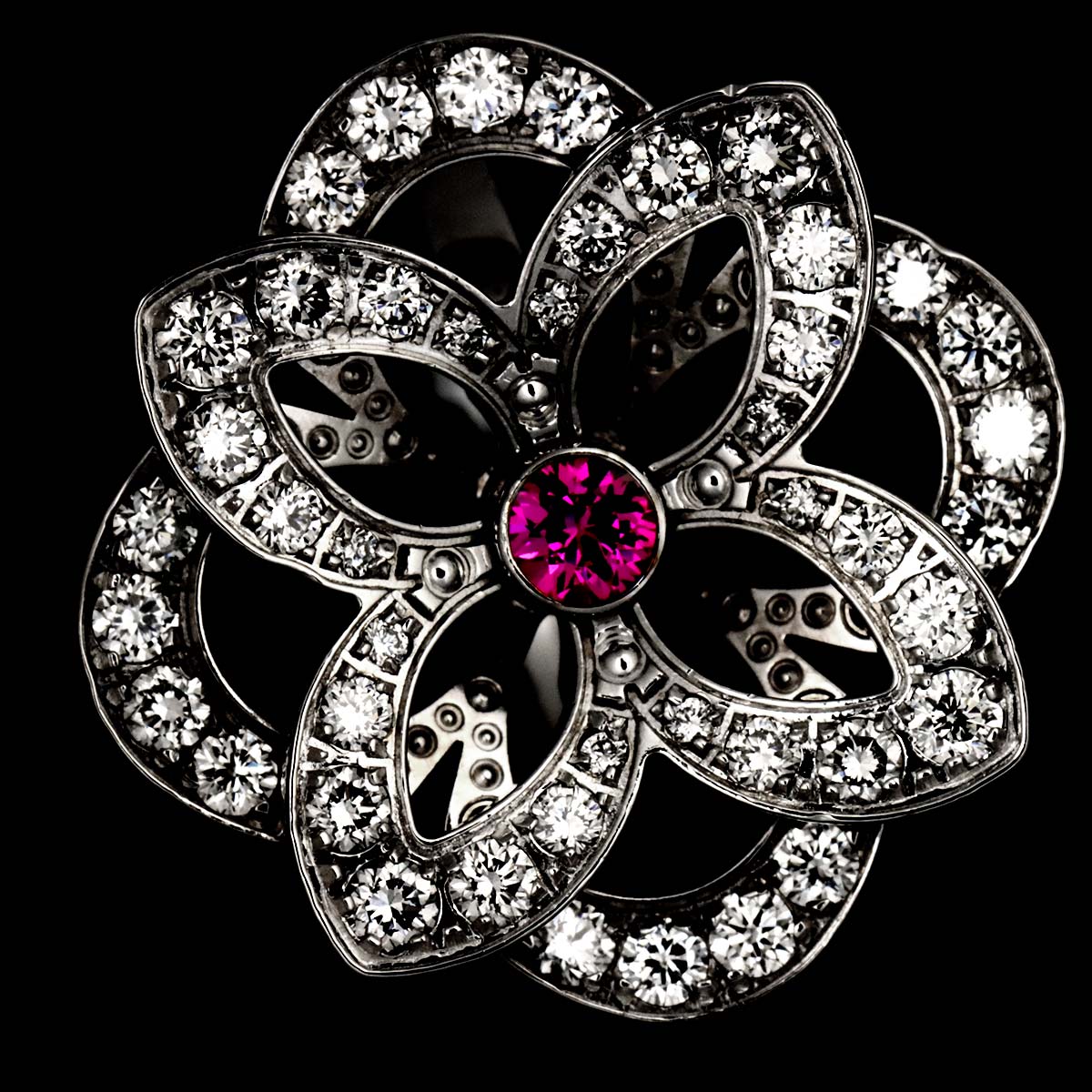 Berg Sapphire Diamond Ring 18K WG 750 size49 4.75-5(US)