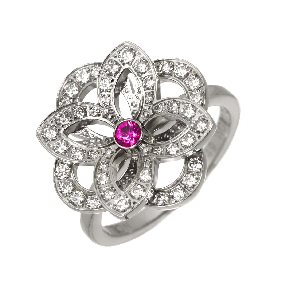 Berg Sapphire Diamond Ring 18K WG 750 size49 4.75-5(US)