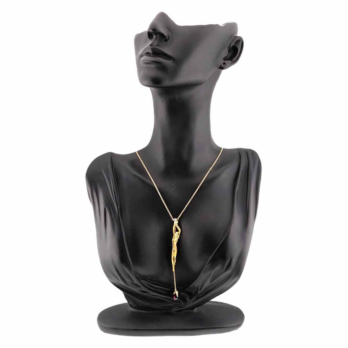 Garnet Diamond Necklace 18K YG 750