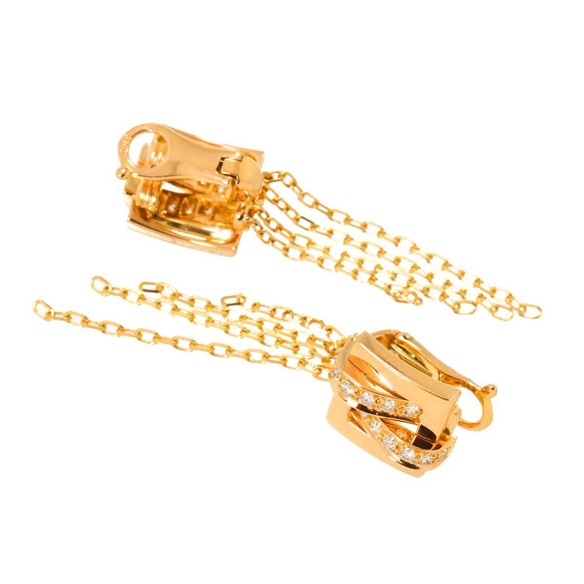 Diamond Earrings Clip on 18K PG 750