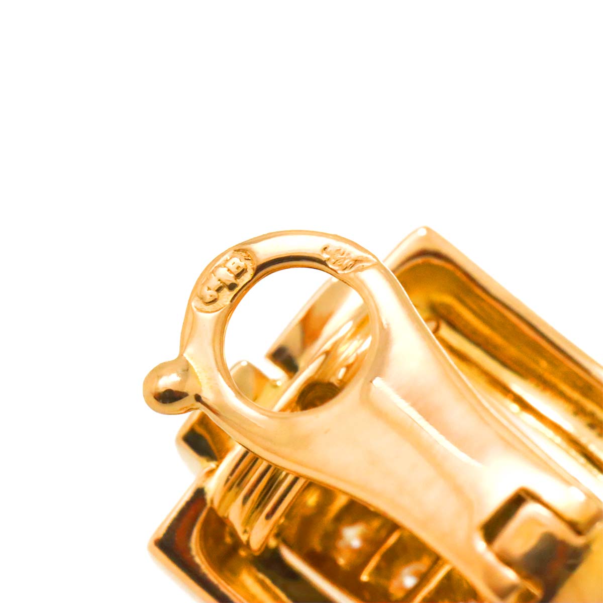 Diamond Earrings Clip on 18K PG 750