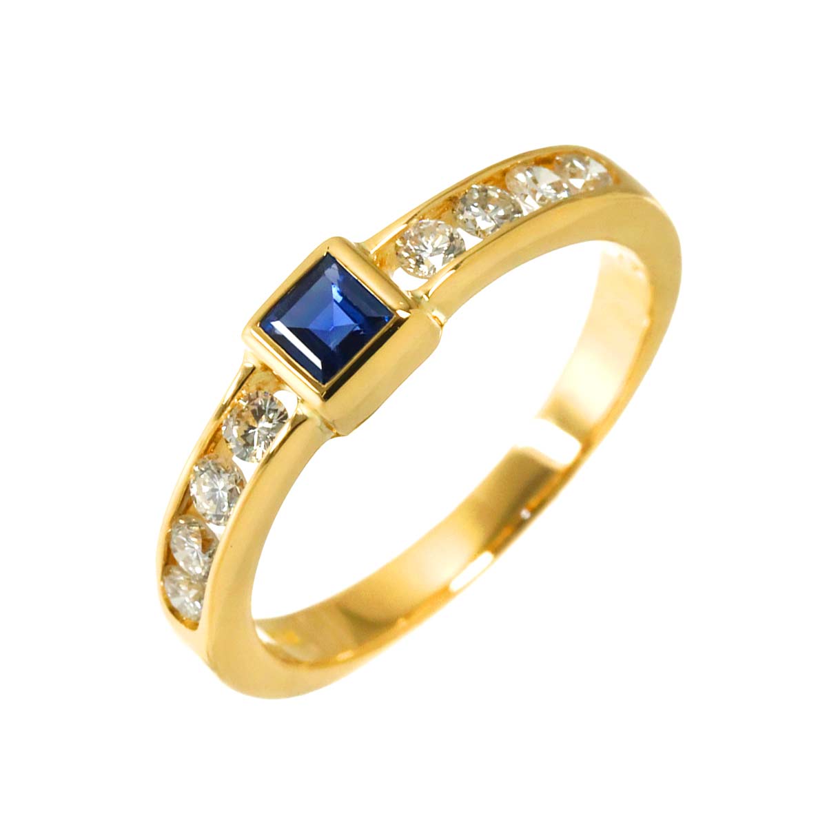 Sapphire Diamond 0.67ct Ring 18K YG 750 4.5-4.75(US)