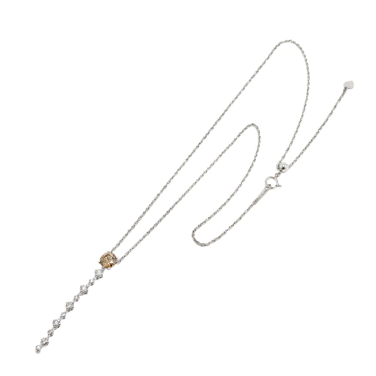 BrownDiamond 1.068ct Diamond 0.70ct Necklace Pt