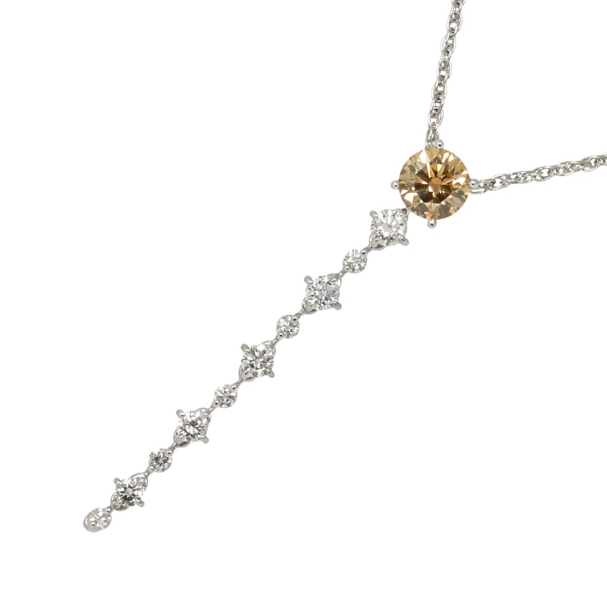 BrownDiamond 1.068ct Diamond 0.70ct Necklace Pt