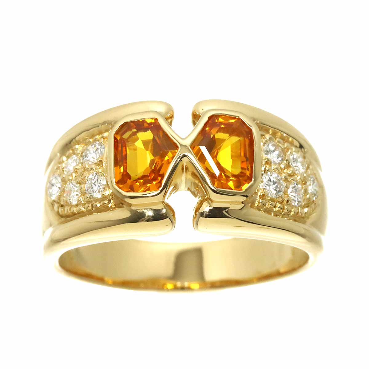 Sapphire 1.48ct Diamond 0.27ct Ring 18K YG 750 Size8-8.25(US)