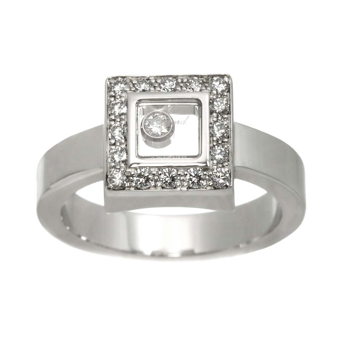 Happy Diamond Ring 18K WG 750 Size6.5-6.75(US)