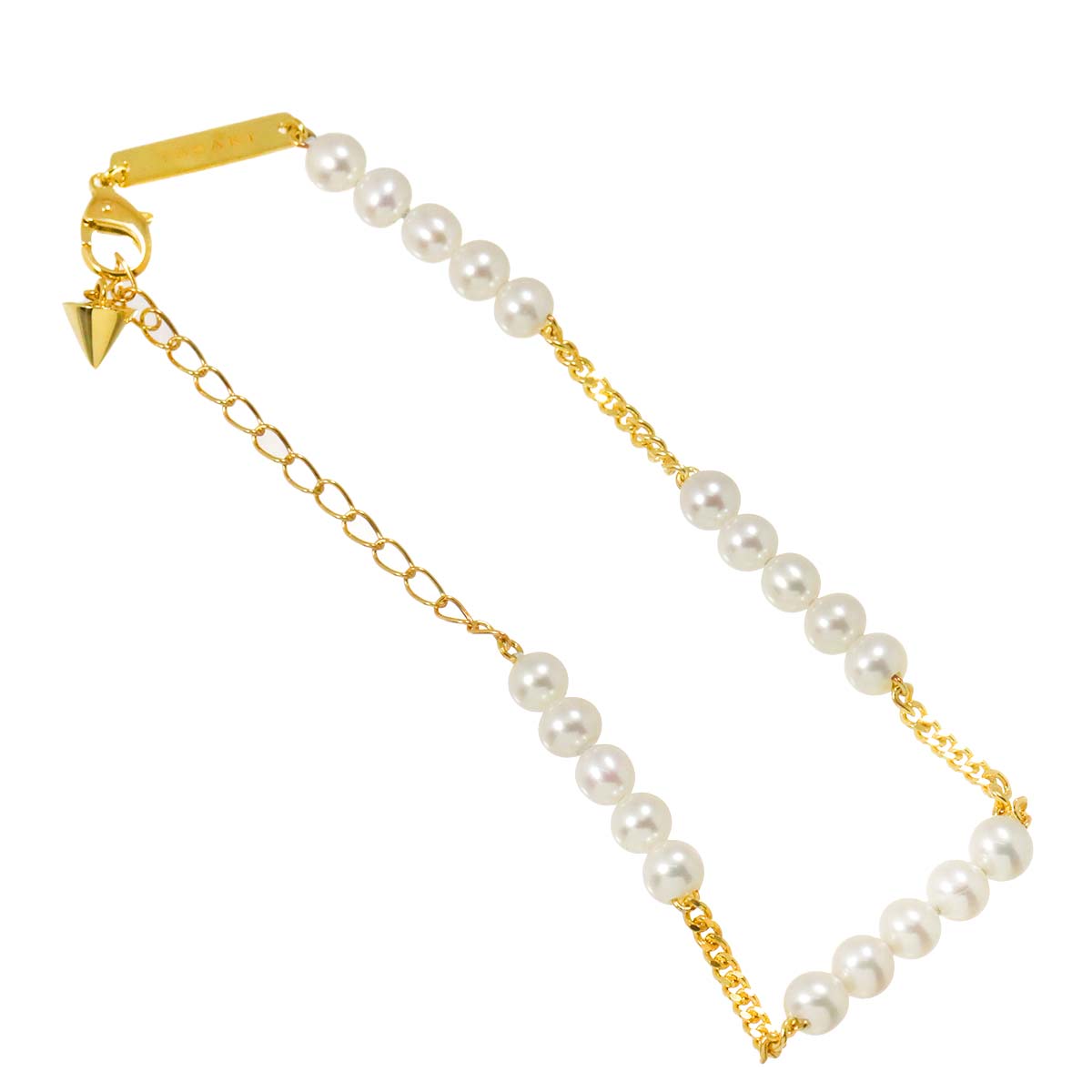 Freshwater cultured pearl 5.0-4.6mm Bracelet 18K YG 750