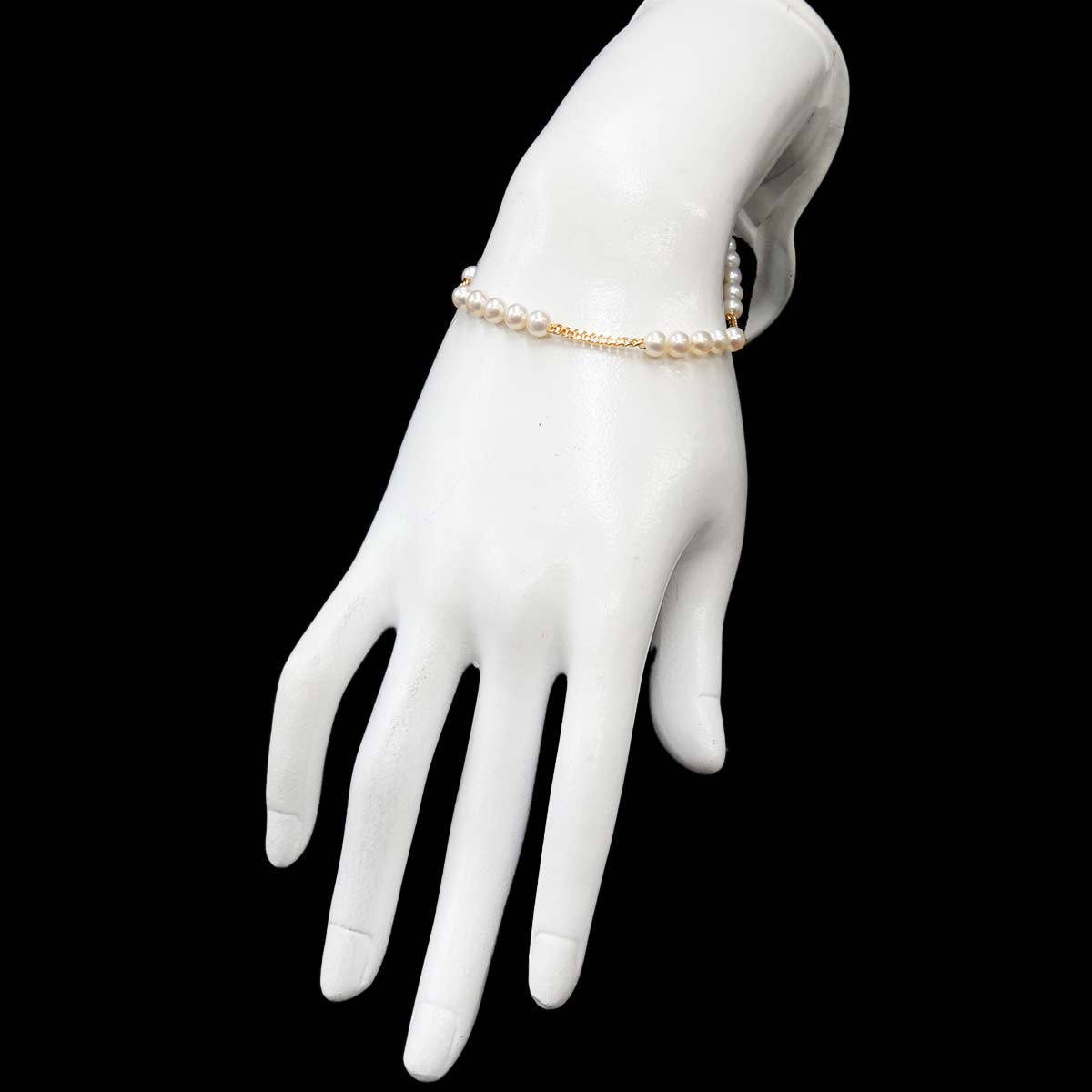 Freshwater cultured pearl 5.0-4.6mm Bracelet 18K YG 750