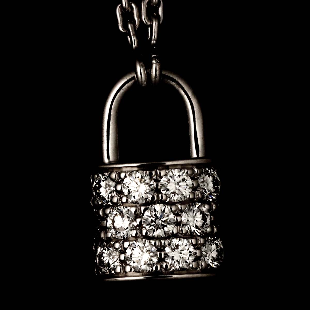 Pendentif Rockit Pave Diamond Necklace 18K WG 750