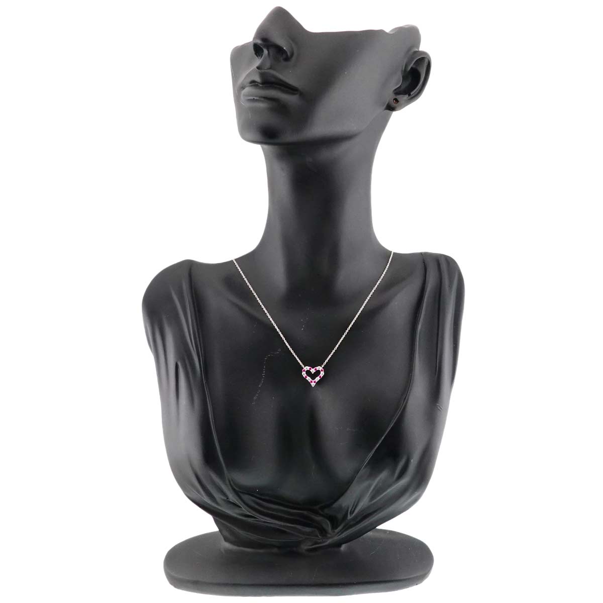 Sentimental Heart Sapphire Diamond Necklace Platinum
