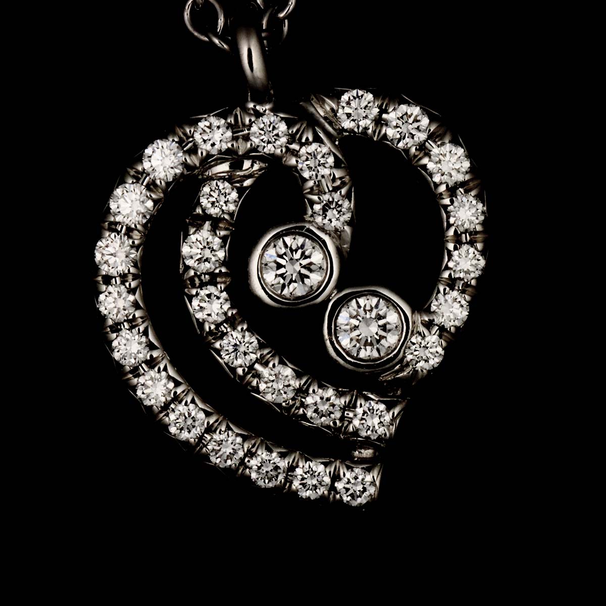 Heart Diamond Necklace Platinum