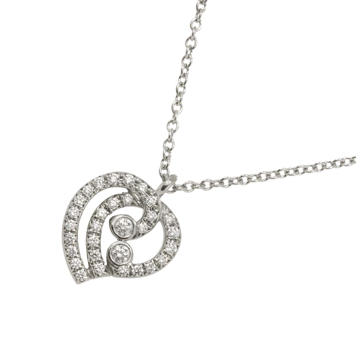 Heart Diamond Necklace Platinum