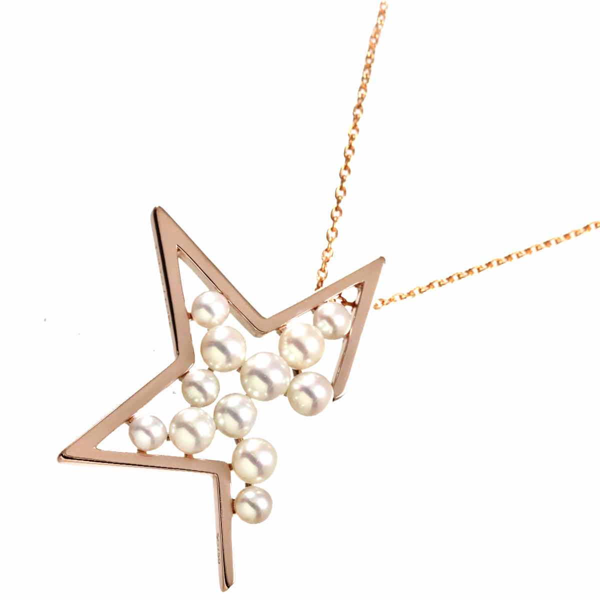 Freshwater cultured pearl 3.8-2.9mm Necklace 18K Pink Gold 750