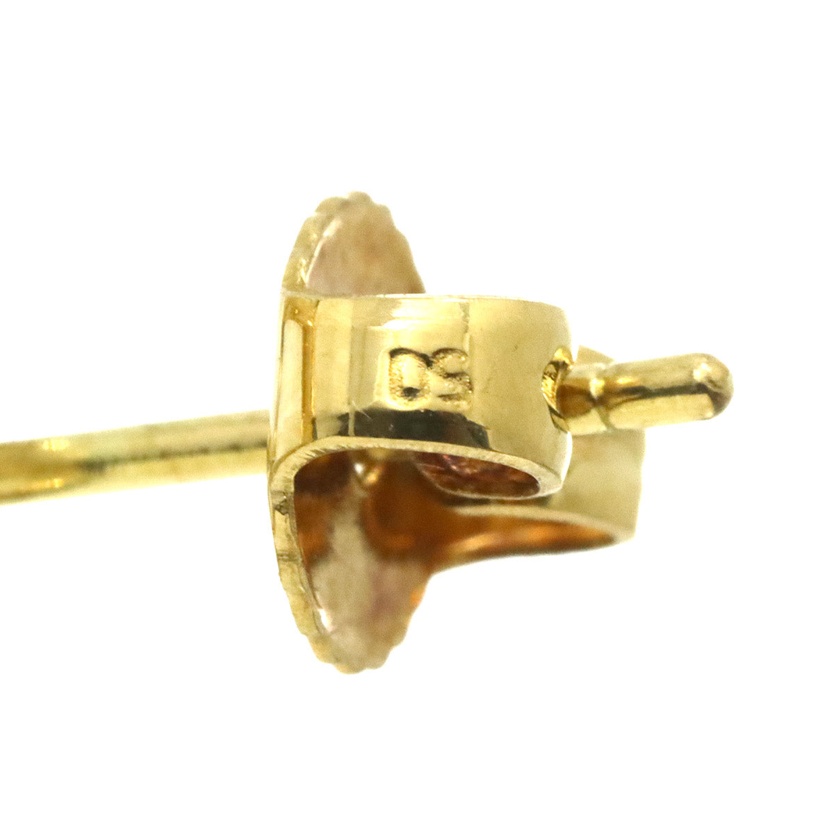 Open Heart Earrings Pierced 18K Yellow Gold 750