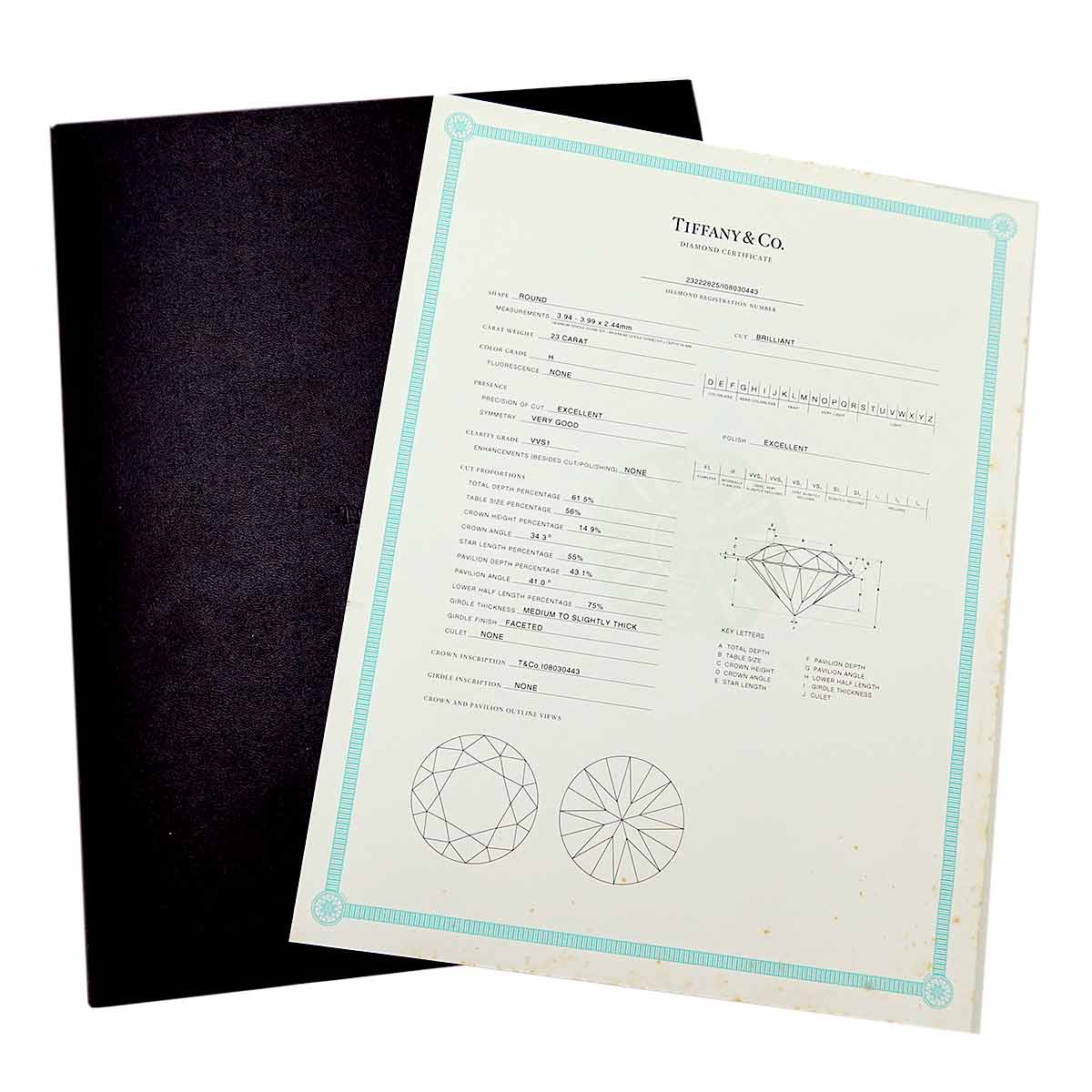 Diamond 0.23ct H/VVS1/EX Necklace Platinum