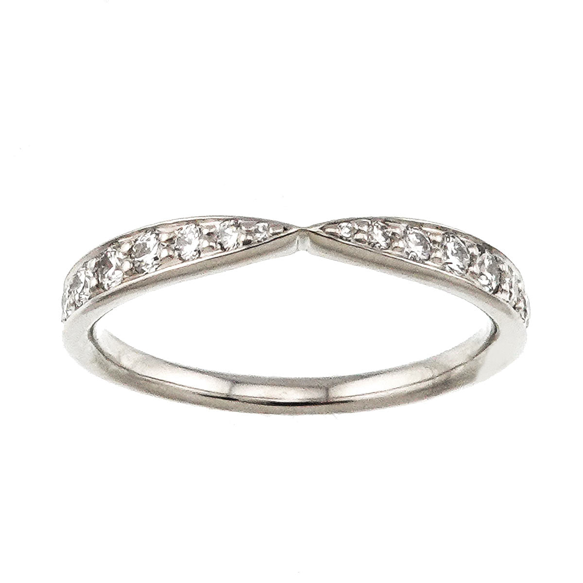 TIFFANY Co. Harmony Band Ring Diamond Pt Platinum size3.25-3.75(US)