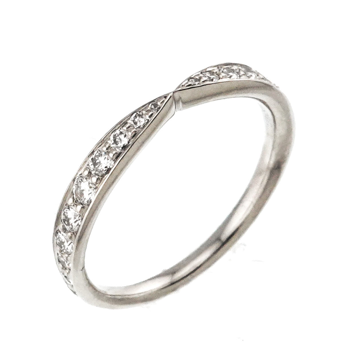 TIFFANY Co. Harmony Band Ring Diamond Pt Platinum size3.25-3.75(US)