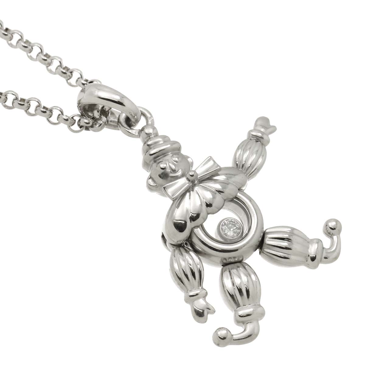 Happy Diamond clown Necklace 18K WG 750