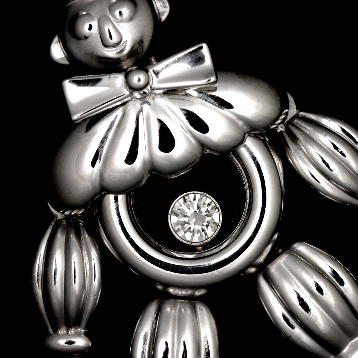 Happy Diamond clown Necklace 18K WG 750