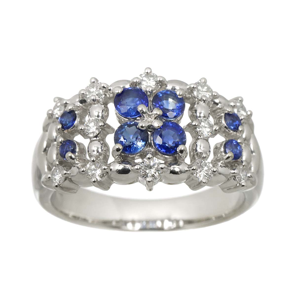 Sapphire 0.27ct Diamond Ring Platinum size5.5-5.75(US)