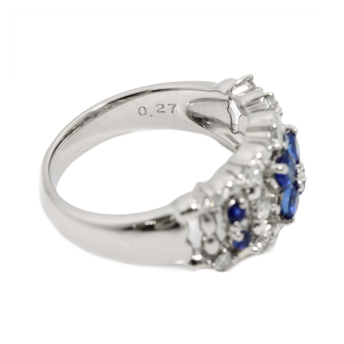 Sapphire 0.27ct Diamond Ring Platinum size5.5-5.75(US)