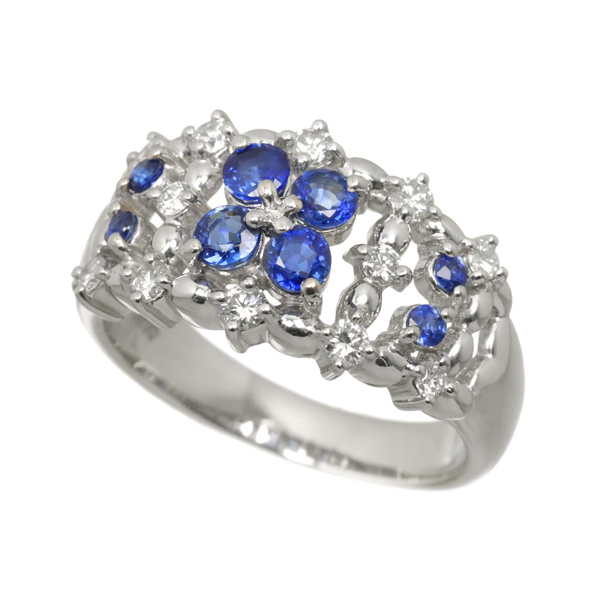 Sapphire 0.27ct Diamond Ring Platinum size5.5-5.75(US)