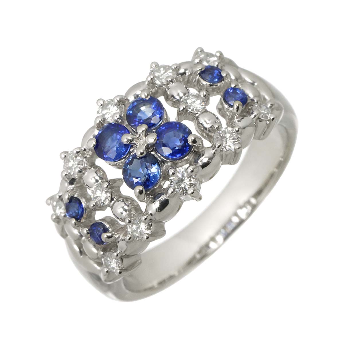 Sapphire 0.27ct Diamond Ring Platinum size5.5-5.75(US)