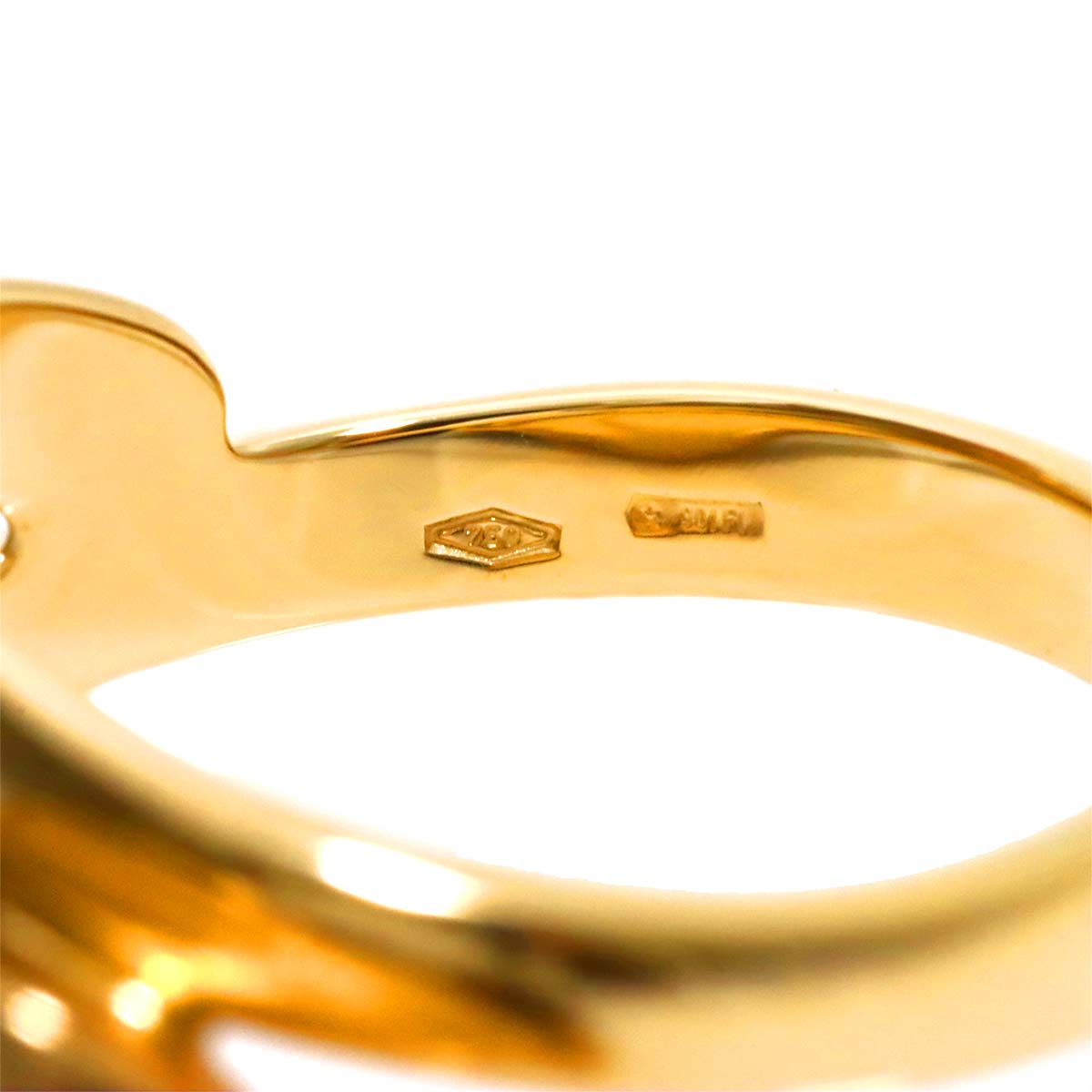 Diamond Ring 18K YG 750 Size6.5-6.75(US)